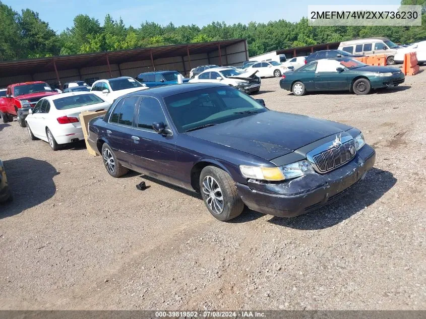 1999 Mercury Grand Marquis Gs VIN: 2MEFM74W2XX736230 Lot: 39819502