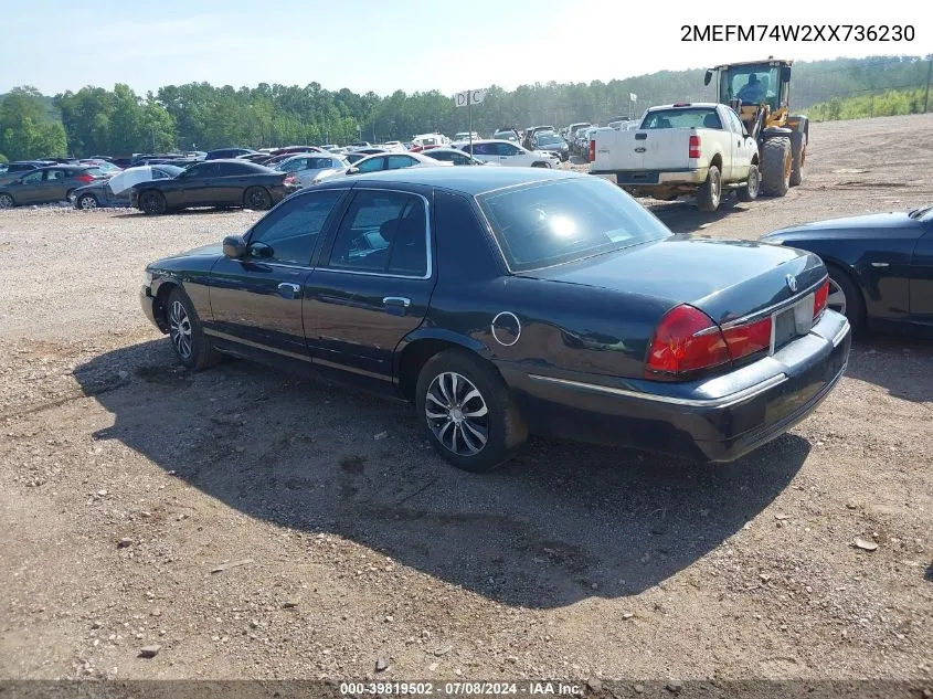 1999 Mercury Grand Marquis Gs VIN: 2MEFM74W2XX736230 Lot: 39819502