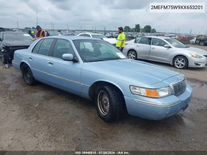 1999 Mercury Grand Marquis Ls VIN: 2MEFM75W9XX653201 Lot: 39946915