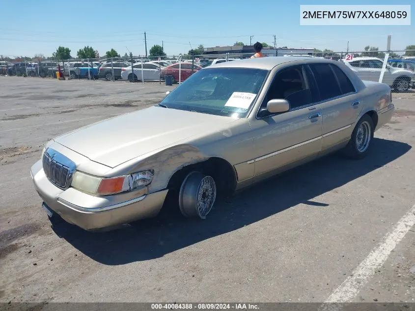 1999 Mercury Grand Marquis Ls VIN: 2MEFM75W7XX648059 Lot: 40084388