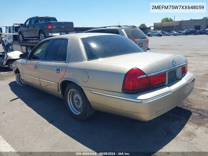 1999 Mercury Grand Marquis Ls VIN: 2MEFM75W7XX648059 Lot: 40084388