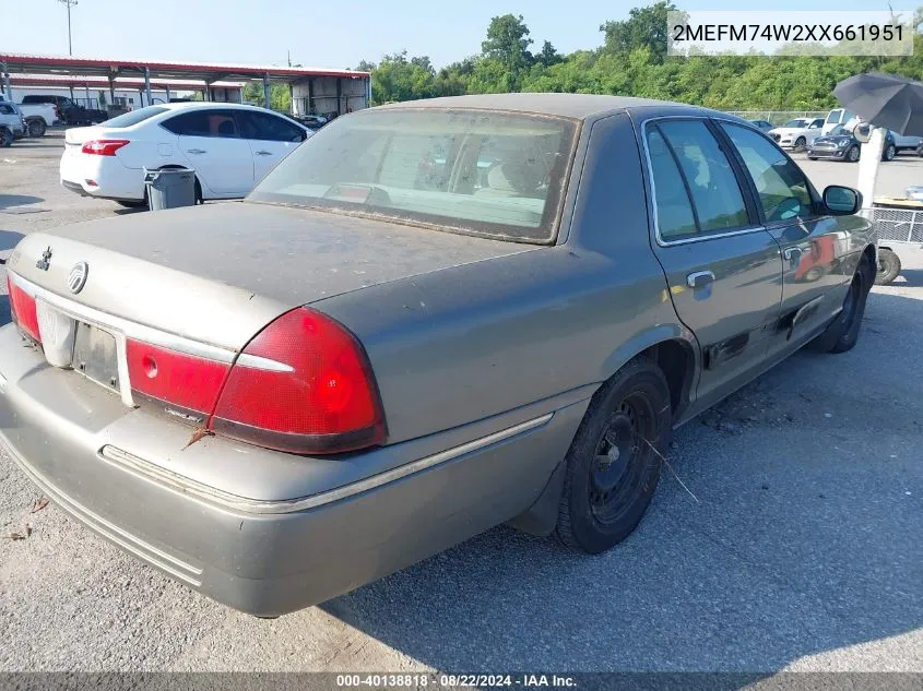 1999 Mercury Grand Marquis Gs VIN: 2MEFM74W2XX661951 Lot: 40138818