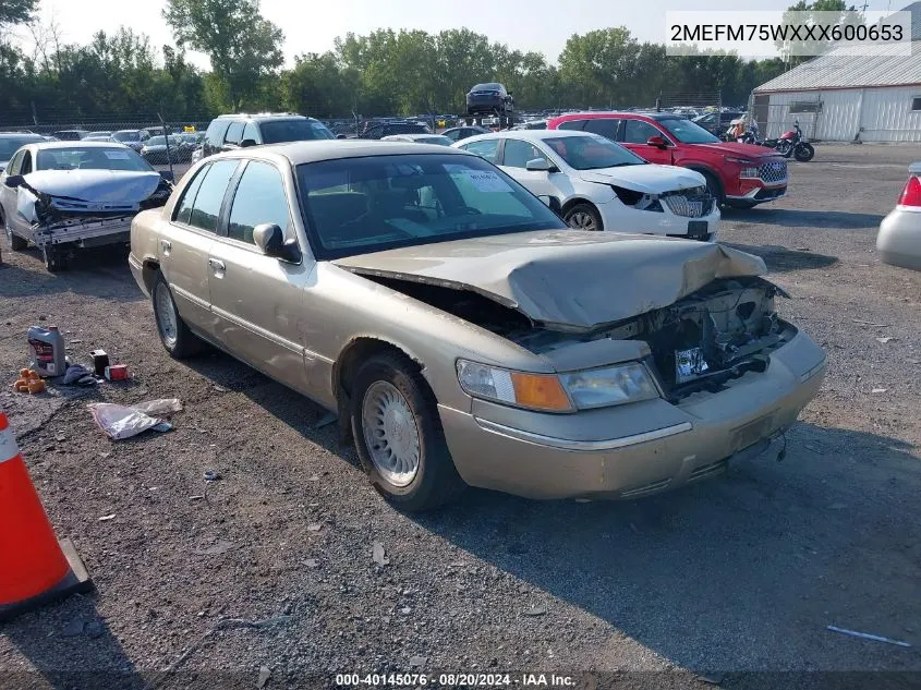 1999 Mercury Grand Marquis Ls VIN: 2MEFM75WXXX600653 Lot: 40145076