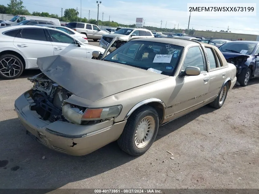 1999 Mercury Grand Marquis Ls VIN: 2MEFM75W5XX673199 Lot: 40173951