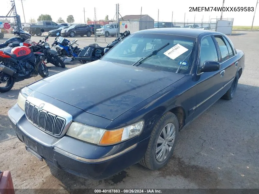 1999 Mercury Grand Marquis Gs VIN: 2MEFM74W0XX659583 Lot: 40187883