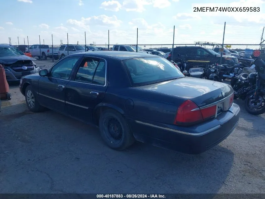 1999 Mercury Grand Marquis Gs VIN: 2MEFM74W0XX659583 Lot: 40187883