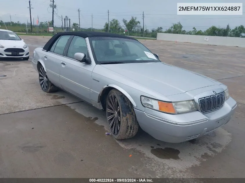 1999 Mercury Grand Marquis Ls VIN: 2MEFM75W1XX624887 Lot: 40222924