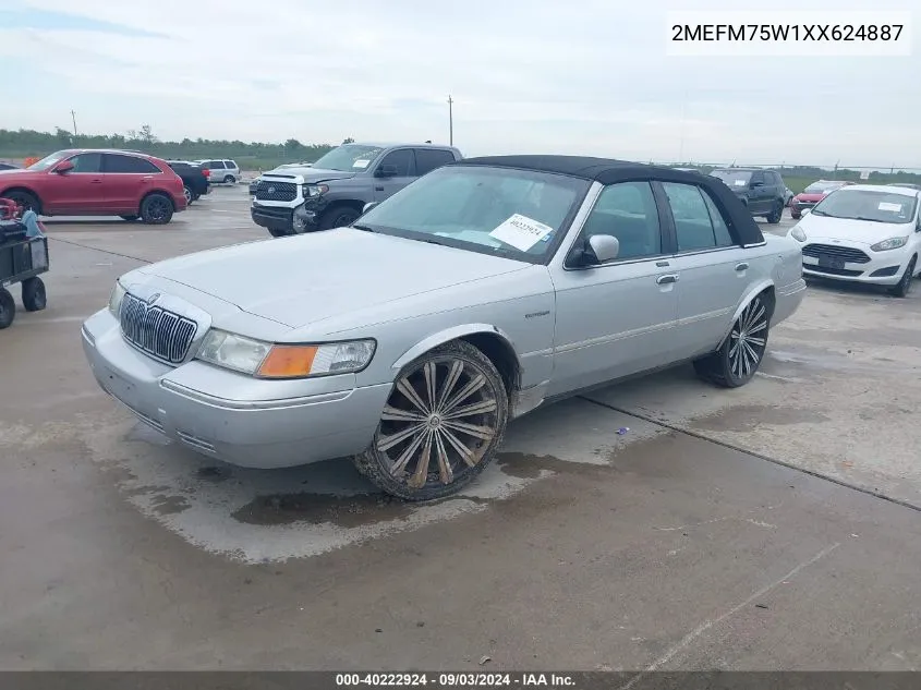 1999 Mercury Grand Marquis Ls VIN: 2MEFM75W1XX624887 Lot: 40222924