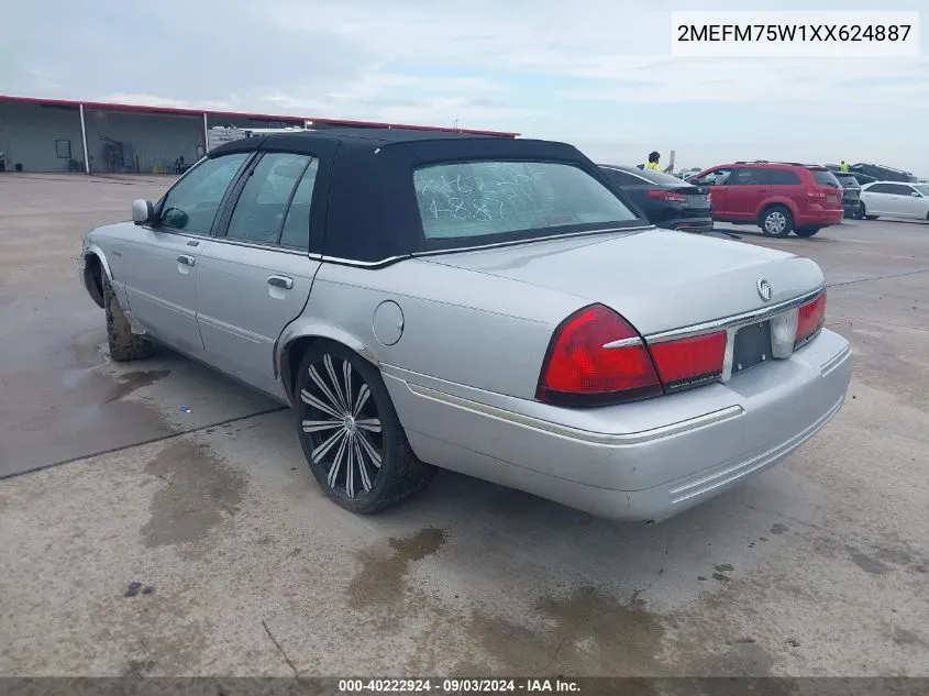 1999 Mercury Grand Marquis Ls VIN: 2MEFM75W1XX624887 Lot: 40222924