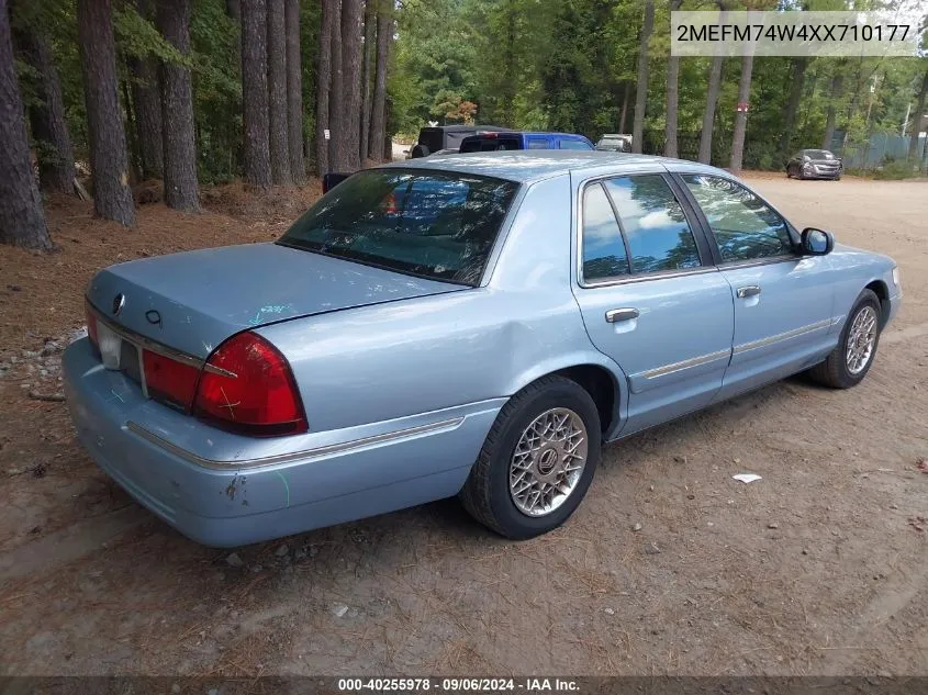 1999 Mercury Grand Marquis Gs VIN: 2MEFM74W4XX710177 Lot: 40255978