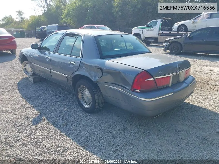 1999 Mercury Grand Marquis Ls VIN: 2MEFM75W0XX716556 Lot: 40275691