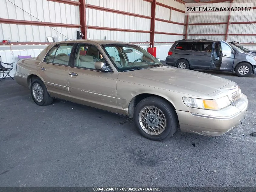 1999 Mercury Grand Marquis Gs VIN: 2MEFM74W6XX620187 Lot: 40284671