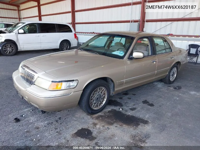 1999 Mercury Grand Marquis Gs VIN: 2MEFM74W6XX620187 Lot: 40284671