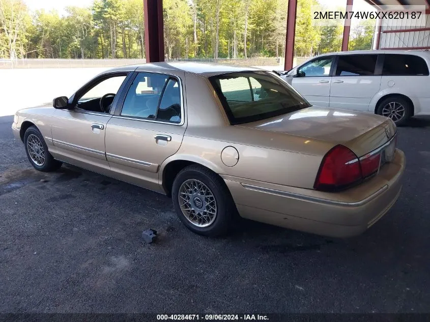 1999 Mercury Grand Marquis Gs VIN: 2MEFM74W6XX620187 Lot: 40284671