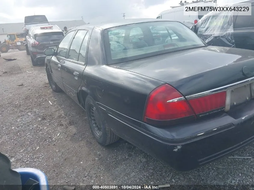 1999 Mercury Grand Marquis Ls VIN: 2MEFM75W3XX643229 Lot: 40503891