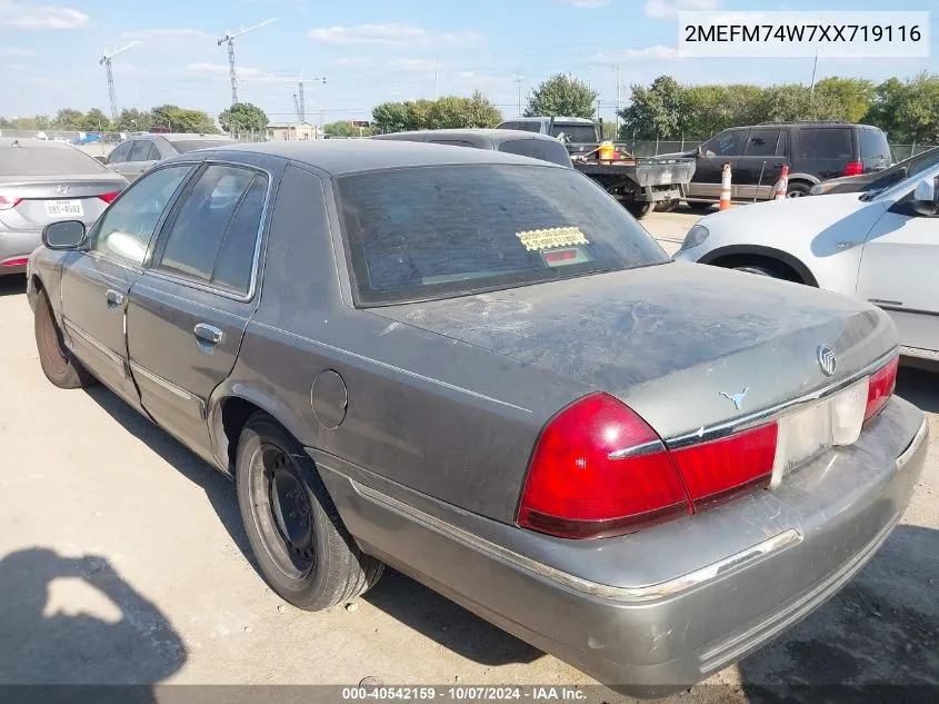 1999 Mercury Grand Marquis Gs VIN: 2MEFM74W7XX719116 Lot: 40542159