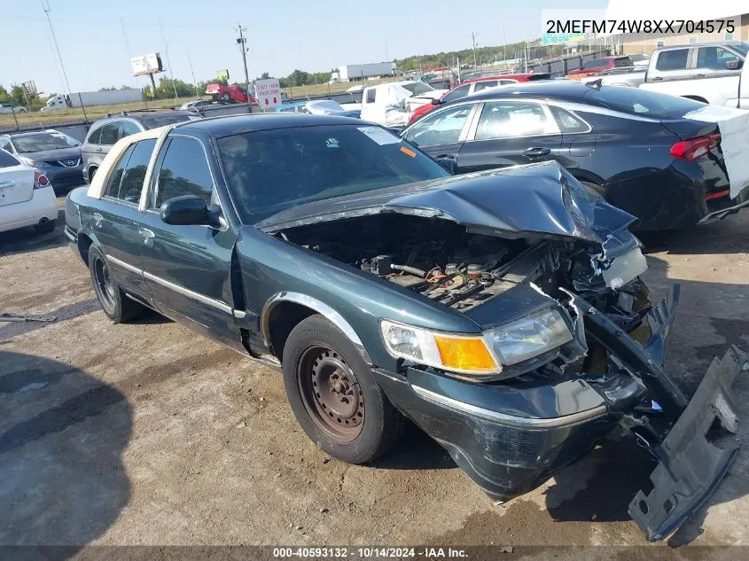 1999 Mercury Grand Marquis Gs VIN: 2MEFM74W8XX704575 Lot: 40593132