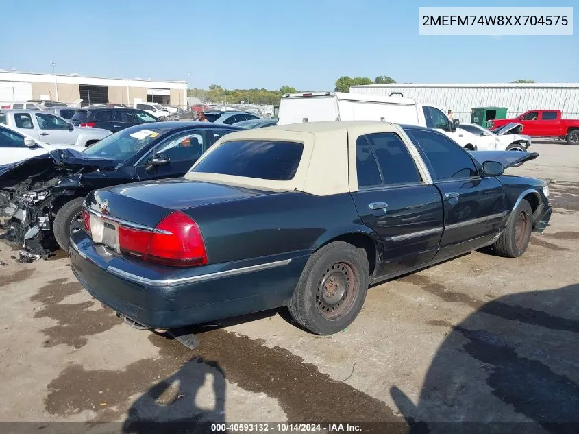 1999 Mercury Grand Marquis Gs VIN: 2MEFM74W8XX704575 Lot: 40593132