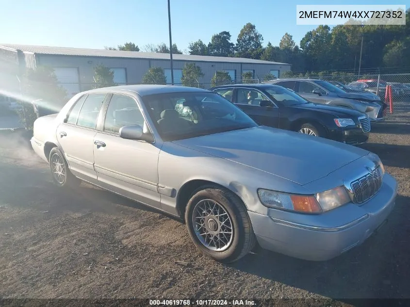 1999 Mercury Grand Marquis Gs VIN: 2MEFM74W4XX727352 Lot: 40619768