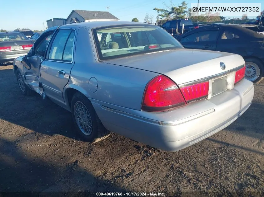 1999 Mercury Grand Marquis Gs VIN: 2MEFM74W4XX727352 Lot: 40619768