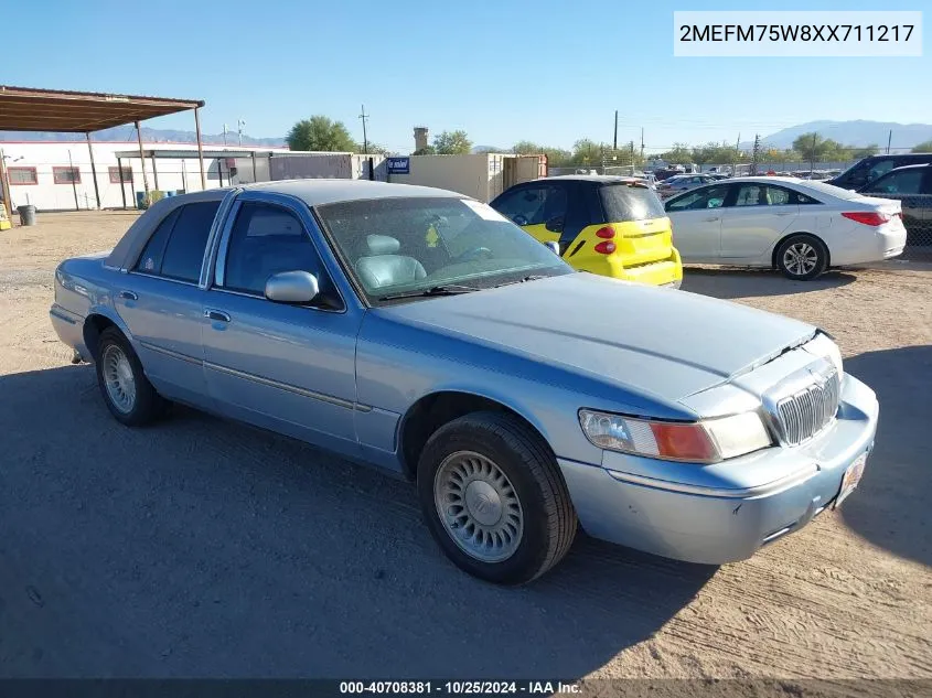 1999 Mercury Grand Marquis Ls VIN: 2MEFM75W8XX711217 Lot: 40708381