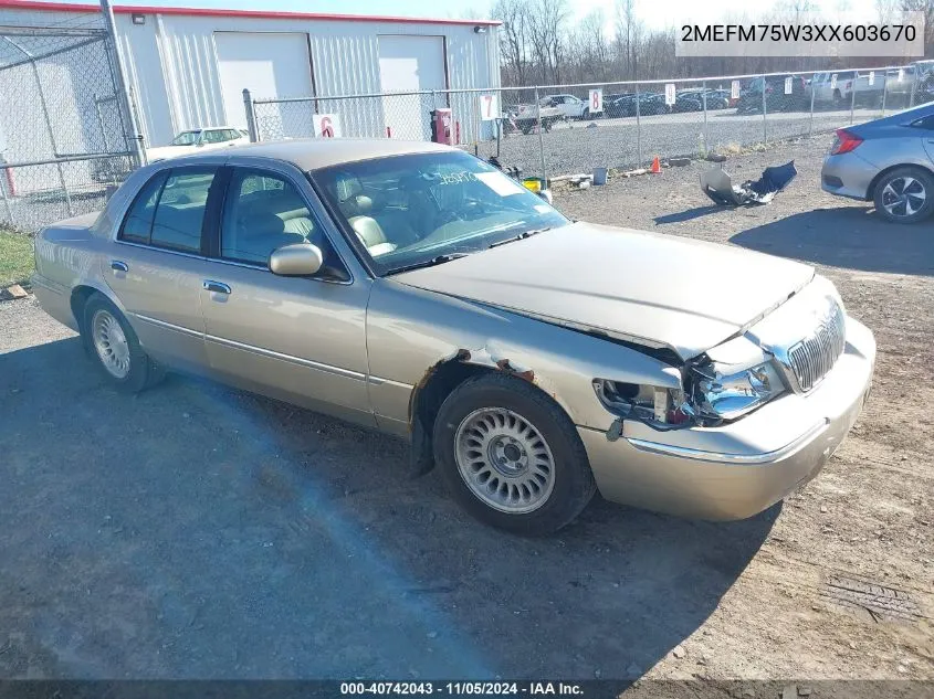 1999 Mercury Grand Marquis Ls VIN: 2MEFM75W3XX603670 Lot: 40742043