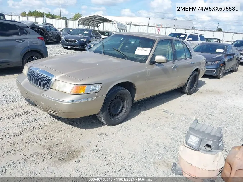 1999 Mercury Grand Marquis Gs VIN: 2MEFM74W5XX695530 Lot: 40758613