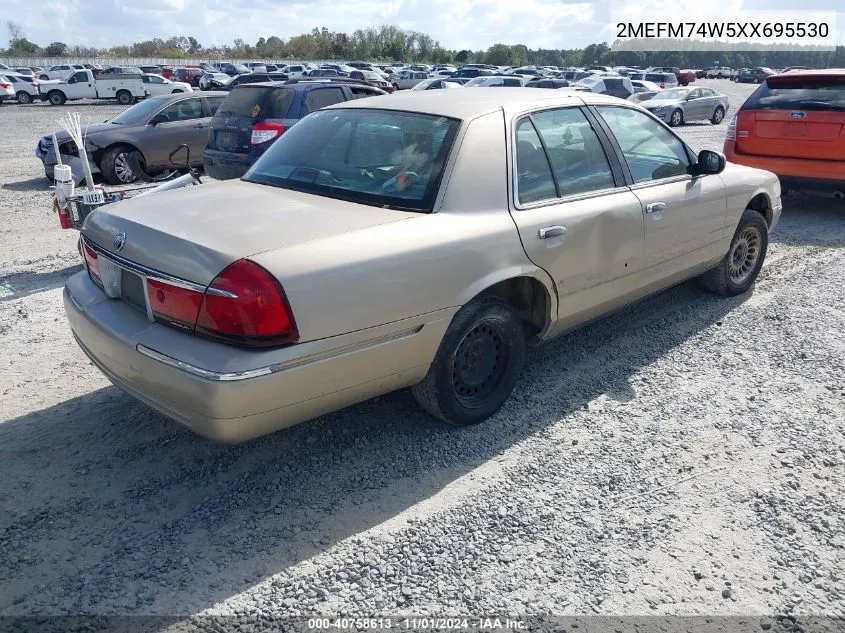 1999 Mercury Grand Marquis Gs VIN: 2MEFM74W5XX695530 Lot: 40758613