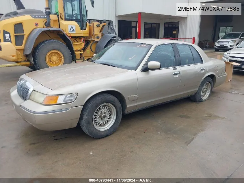 1999 Mercury Grand Marquis Gs VIN: 2MEFM74W0XX717885 Lot: 40793441