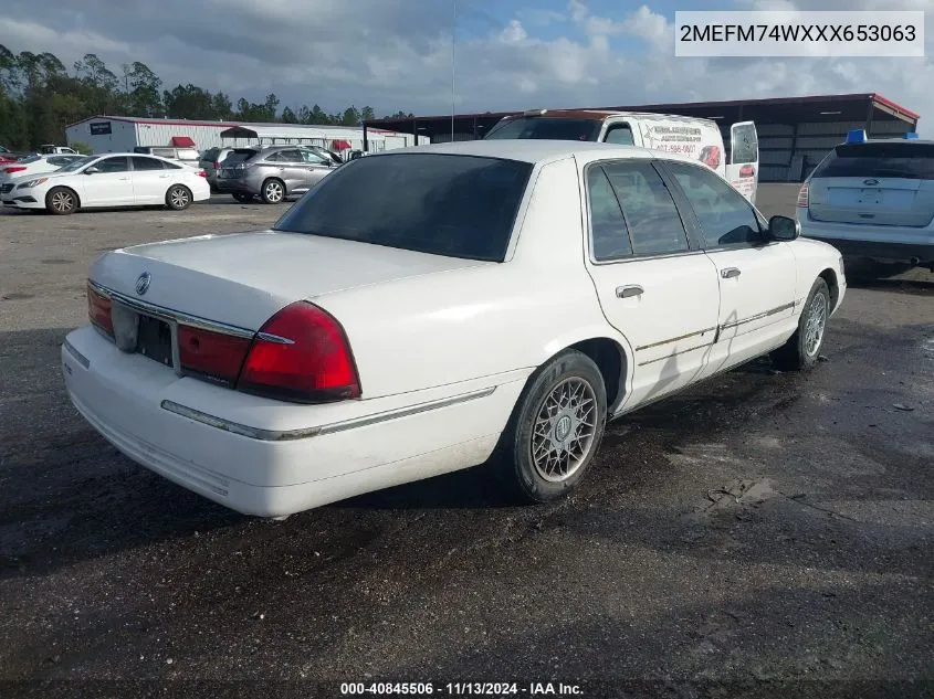 1999 Mercury Grand Marquis Gs VIN: 2MEFM74WXXX653063 Lot: 40845506