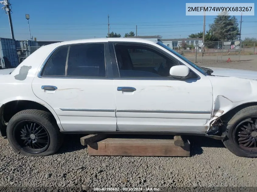 2000 Mercury Grand Marquis Gs VIN: 2MEFM74W9YX683267 Lot: 40198602