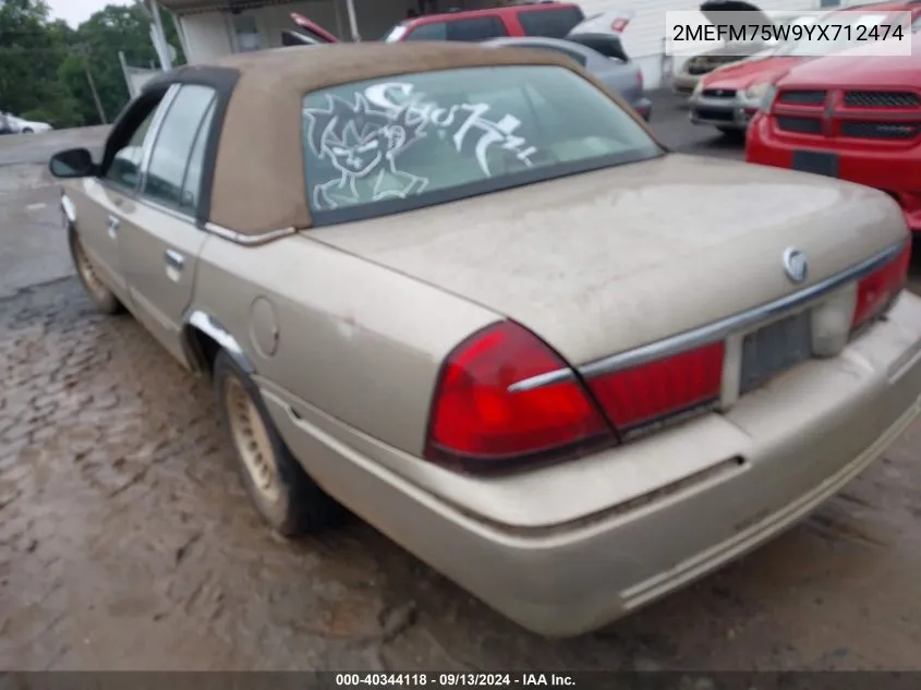 2MEFM75W9YX712474 2000 Mercury Grand Marquis Ls