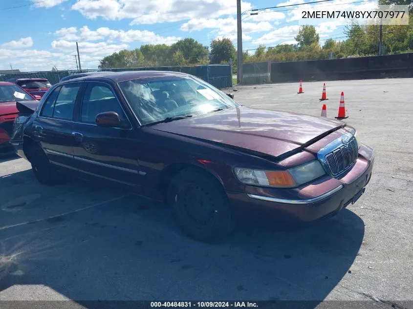 2000 Mercury Grand Marquis Gs VIN: 2MEFM74W8YX707977 Lot: 40484831