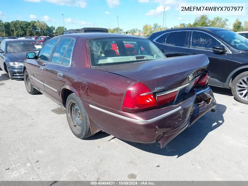 2000 Mercury Grand Marquis Gs VIN: 2MEFM74W8YX707977 Lot: 40484831