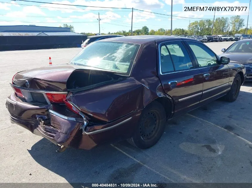 2000 Mercury Grand Marquis Gs VIN: 2MEFM74W8YX707977 Lot: 40484831