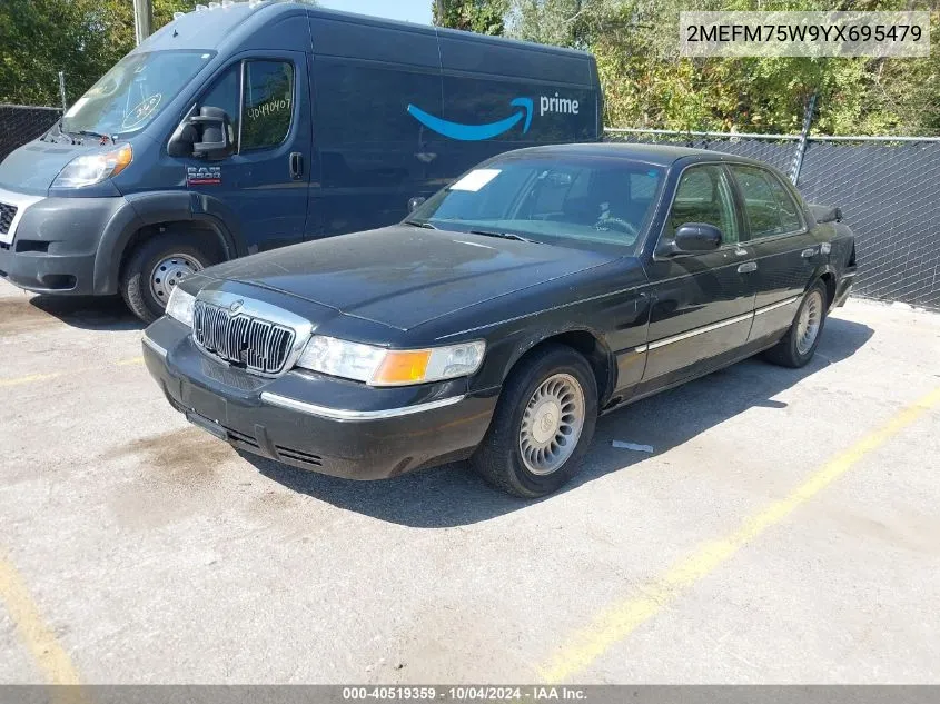 2000 Mercury Grand Marquis Ls VIN: 2MEFM75W9YX695479 Lot: 40519359