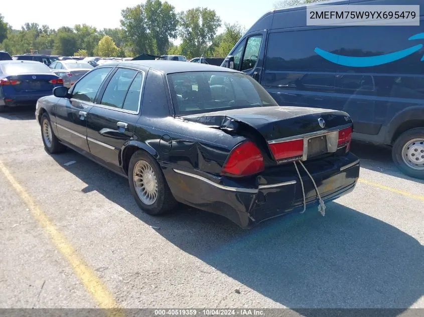 2000 Mercury Grand Marquis Ls VIN: 2MEFM75W9YX695479 Lot: 40519359