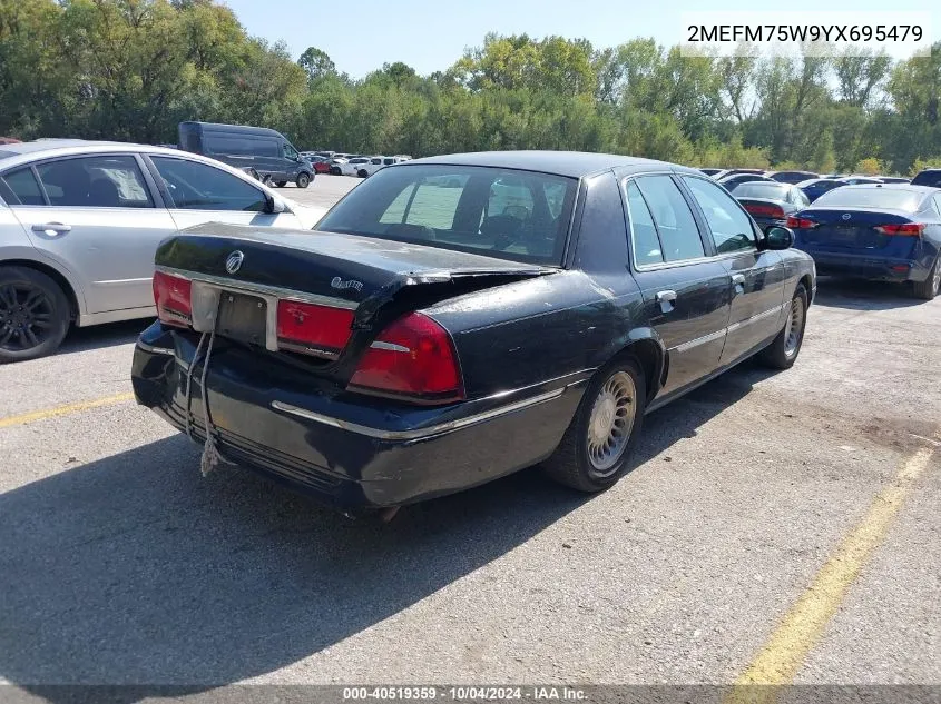 2000 Mercury Grand Marquis Ls VIN: 2MEFM75W9YX695479 Lot: 40519359