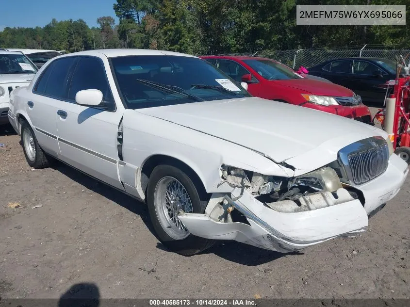 2000 Mercury Grand Marquis Ls VIN: 2MEFM75W6YX695066 Lot: 40585173