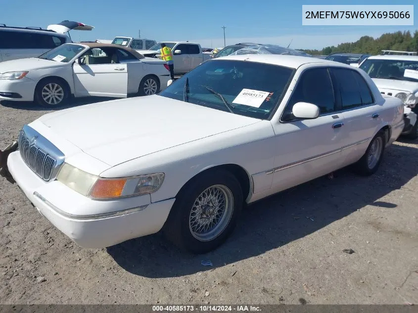 2000 Mercury Grand Marquis Ls VIN: 2MEFM75W6YX695066 Lot: 40585173