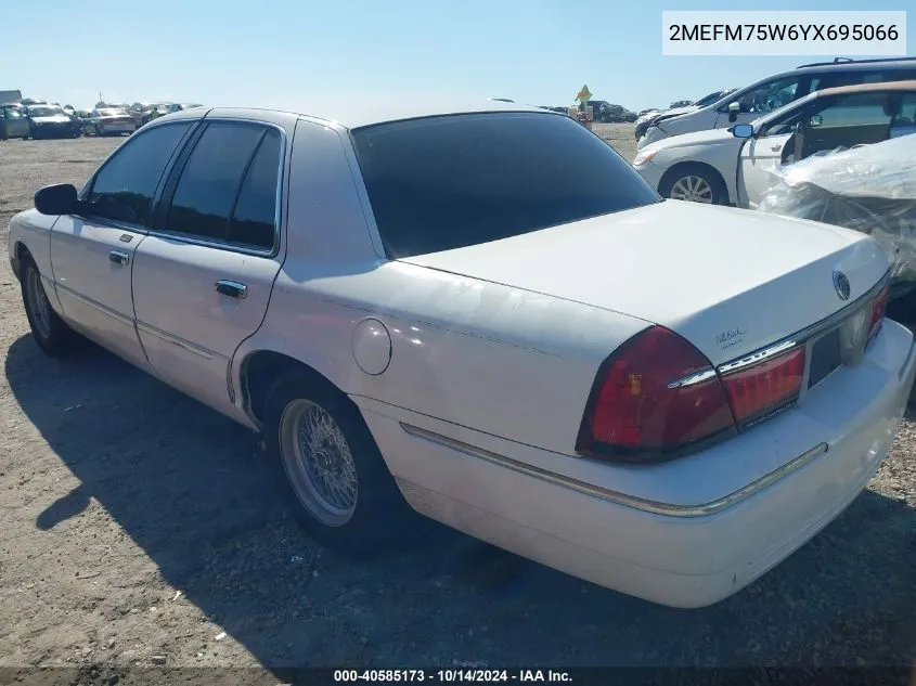 2000 Mercury Grand Marquis Ls VIN: 2MEFM75W6YX695066 Lot: 40585173