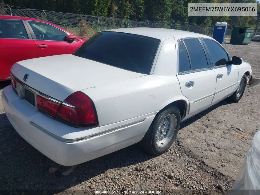 2000 Mercury Grand Marquis Ls VIN: 2MEFM75W6YX695066 Lot: 40585173