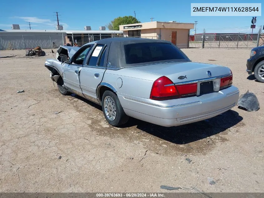 2001 Mercury Grand Marquis Gs VIN: 2MEFM74W11X628544 Lot: 39763693