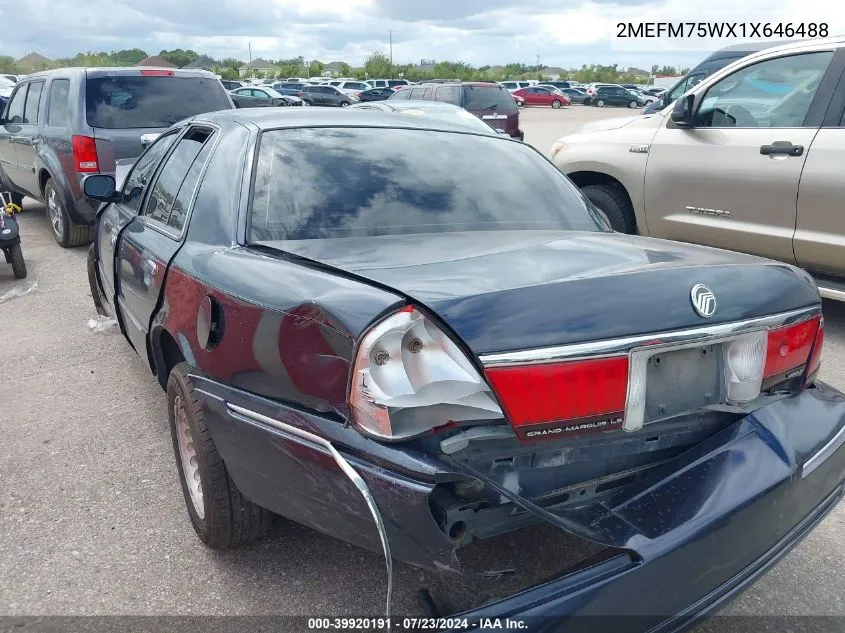 2001 Mercury Grand Marquis Ls VIN: 2MEFM75WX1X646488 Lot: 39920191