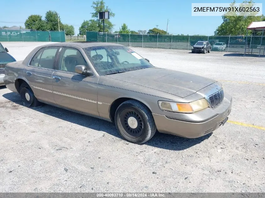 2001 Mercury Grand Marquis Ls VIN: 2MEFM75W91X602563 Lot: 40093710