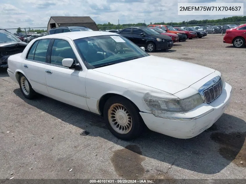 2001 Mercury Grand Marquis Ls VIN: 2MEFM75W71X704637 Lot: 40107431