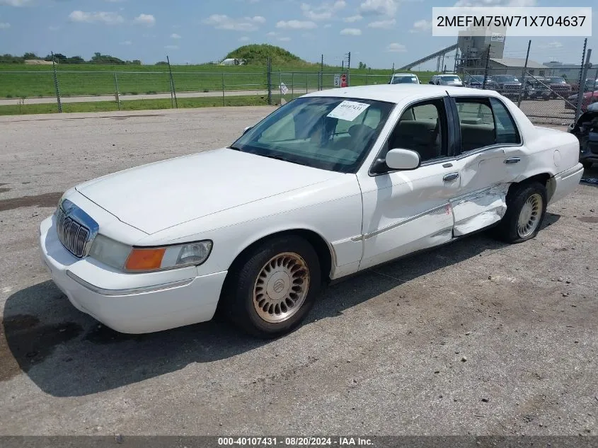 2001 Mercury Grand Marquis Ls VIN: 2MEFM75W71X704637 Lot: 40107431