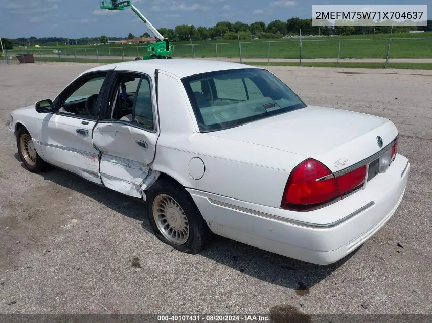 2001 Mercury Grand Marquis Ls VIN: 2MEFM75W71X704637 Lot: 40107431