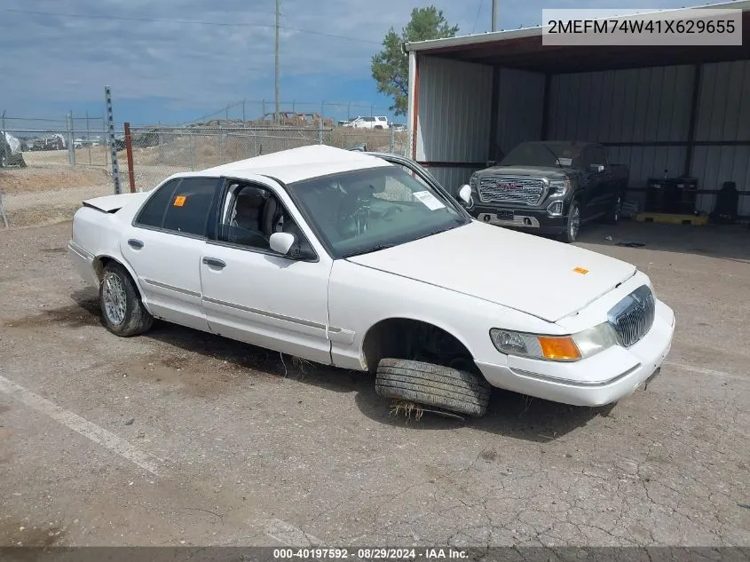 2001 Mercury Grand Marquis Gs VIN: 2MEFM74W41X629655 Lot: 40197592