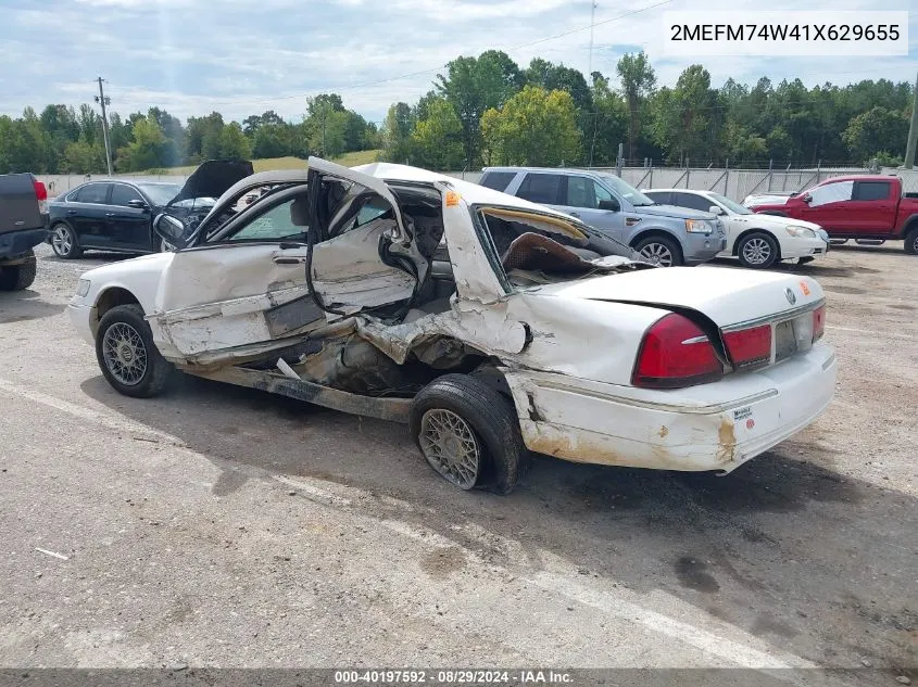 2001 Mercury Grand Marquis Gs VIN: 2MEFM74W41X629655 Lot: 40197592